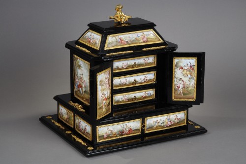 A 19th century Autrian ormolu and enamel-mounted ebony Cabinet - 