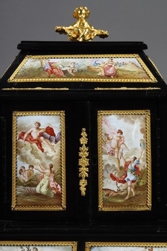 19th century - A 19th century Autrian ormolu and enamel-mounted ebony Cabinet