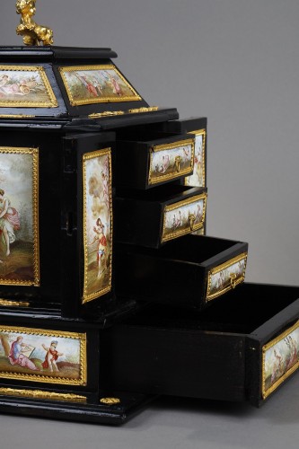 Napoléon III - A 19th century Autrian ormolu and enamel-mounted ebony Cabinet