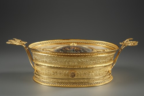 French Charles X gilt bronze and mother of pearl box - Objects of Vertu Style Restauration - Charles X