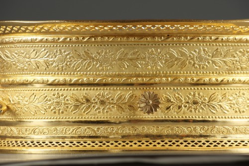Restauration - Charles X - French Charles X gilt bronze and mother of pearl box