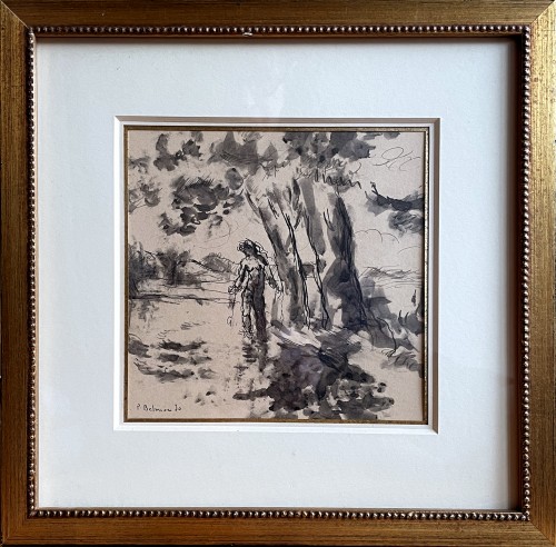 Paul BELMONDO (1898-1982) - Baigneuse en bordure de forêt