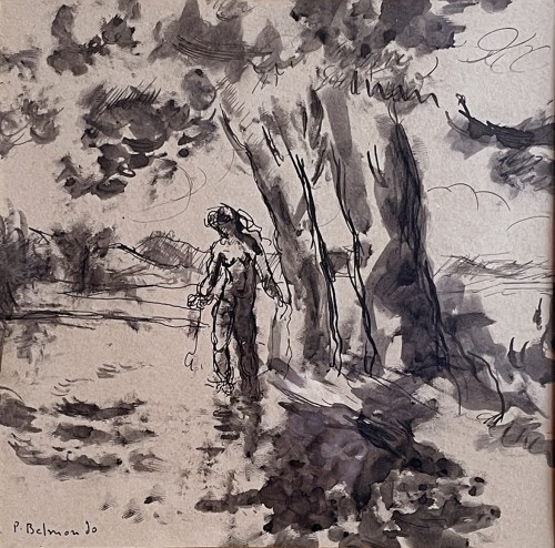 Paul BELMONDO (1898-1982) - Baigneuse en bordure de forêt - Tableaux et dessins Style 