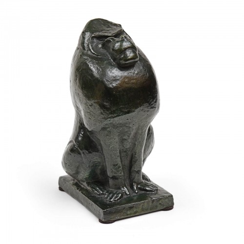 Sculpture Sculpture en Bronze - Charles DELHOMMEAU (1883-1970) - Mandrill