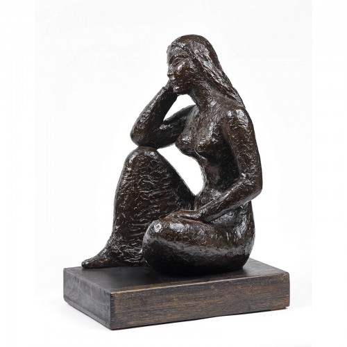 Lucien GIBERT (1904-1988) - Jeune femme assise - Sculpture Style 