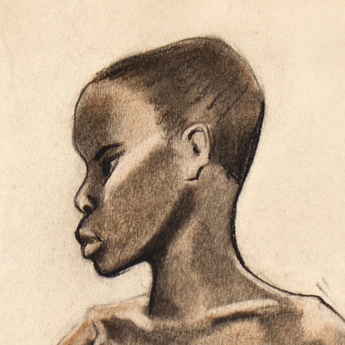 Paintings & Drawings  - Arthur DUPAGNE (1895-1961) - &quot;Young Mangbetu&quot;.