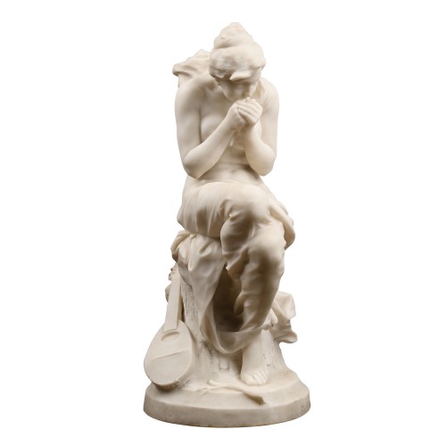 Sculpture Sculpture en Marbre - Georges SAULO (1865-1945) - La Frileuse
