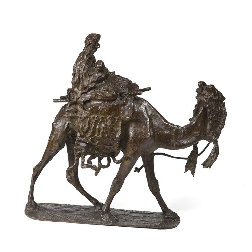 Sculpture Sculpture en Bronze - Ernesto BAZZARO (1857-1937) -  Maternité au domadaire