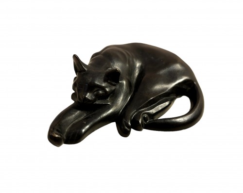 Henri PROSZINSKI (1887-1969) - Chat au repos - Sculpture Style 