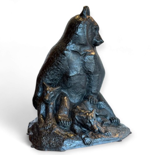 Georges-Lucien GUYOT (1885-1973) - Ours et ses petits - Sculpture Style 