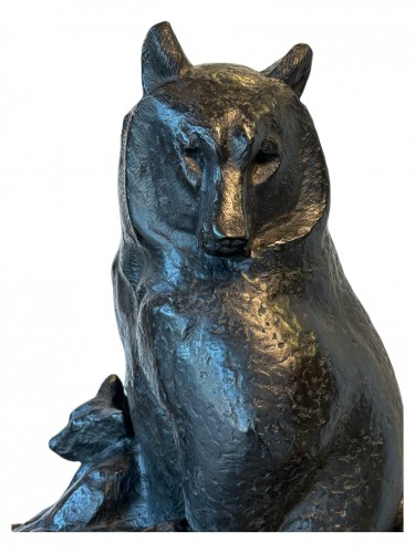 Sculpture Sculpture en Bronze - Georges-Lucien GUYOT (1885-1973) - Ours et ses petits