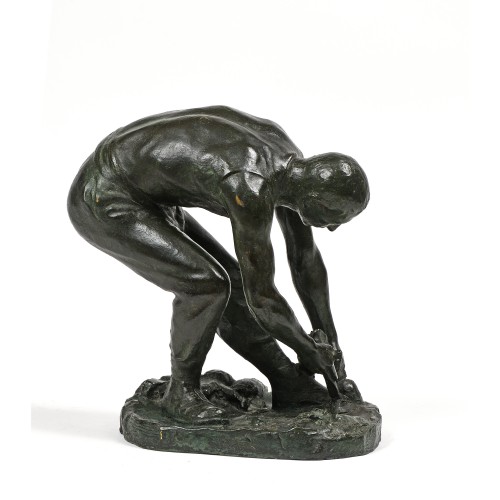 Raoul LAMOURDEDIEU (1877-1953) - Le Laboureur - La récolte des betteraves - Sculpture Style 