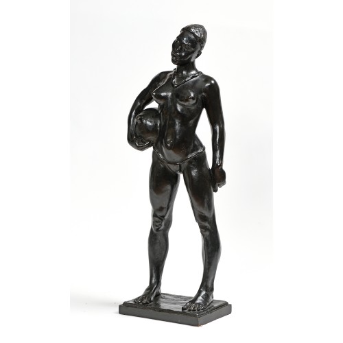 Sculpture Sculpture en Bronze - Ernesto BAZZARO (1859-1937) - Femme à la cruche