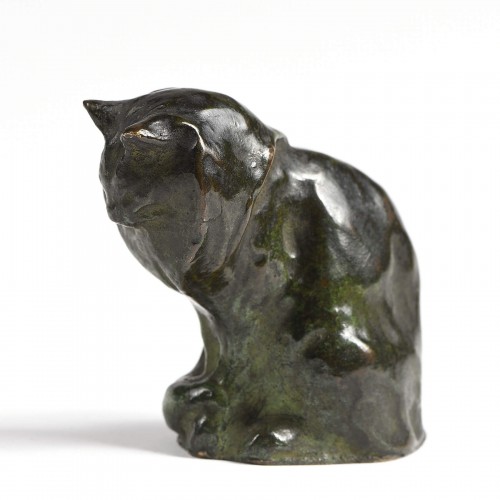 Théophile Alexandre STEINLEN (1859-1923) - Chat à la Collerette - Sculpture Style 