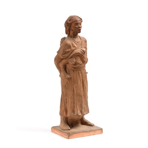 Clarisse LEVY-KINSBOURG (1896-1959) - Maternité au Maghreb - Sculpture Style 