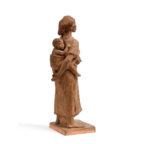 Sculpture Sculpture en Terre cuite - Clarisse LEVY-KINSBOURG (1896-1959) - Maternité au Maghreb