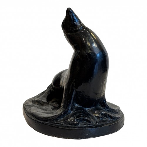 Sculpture Sculpture en Bronze - Albéric COLLIN (1886-1962) - Otarie s'éveillant
