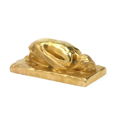 Sculpture Sculpture en Bronze - Paul-Albert BARTHOLOMÉ (1848-1928) - Jeune femme accroupie