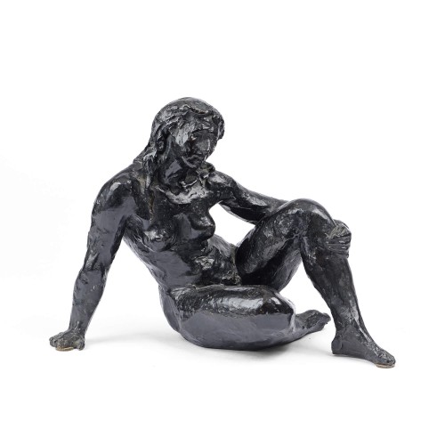 Sculpture Sculpture en Bronze - Edmond MOIRIGNOT (1913-2002) - Femme accroupie