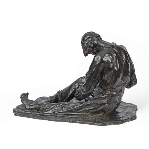 Sculpture Sculpture en Bronze - Alfredo PINA (1887-1966) - Faucheur aiguisant son fer