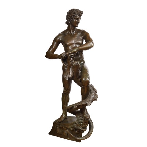Pio WELONSKI (1849-1931) - Apollon combattant le Serpent Python - Sculpture Style 