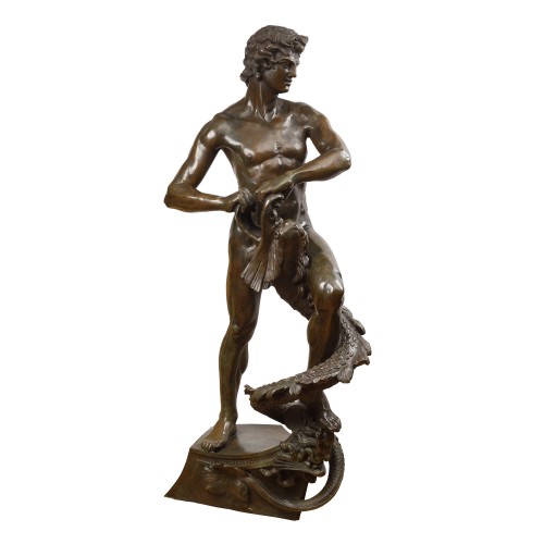 Sculpture  - Pio WELONSKI (1849-1931) - Apollon combattant le Serpent Python