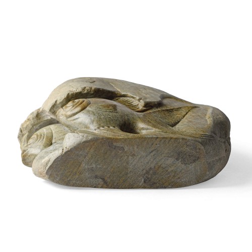 Antiquités - Édouard-Marcel SANDOZ (1881-1971) - "Deux poissons à l'abri"