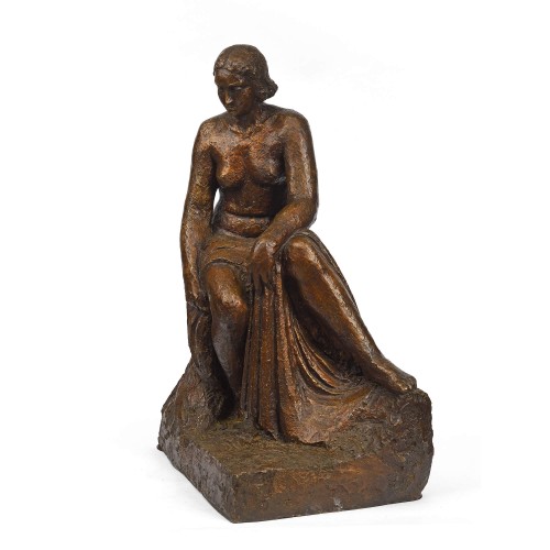 Sculpture Sculpture en Bronze - René COLLAMARINI (1904-1983) - Baigneuse assise