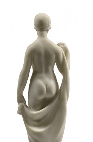 Sculpture Sculpture en Marbre - François-Emile POPINEAU (1887-1951) - "Nu au Drapé"
