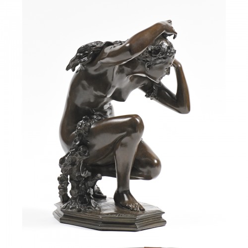 Jean-Baptiste CARPEAUX (1827-1875) - Flore Accroupie - Sculpture Style Art nouveau