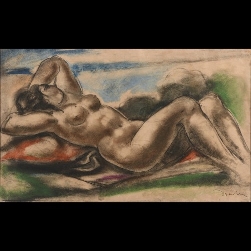 Léon-Ernest DRIVIER (1878-1951) - Nu allongé - Tableaux et dessins Style 