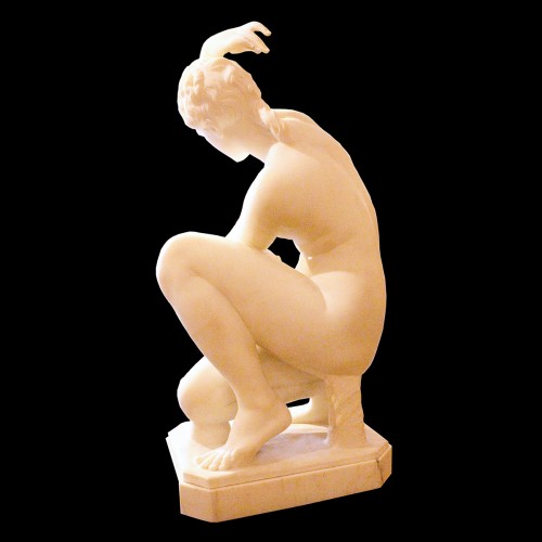 Guglielmo PUGI (1850-1915) - Nu accroupi - Sculpture Style 