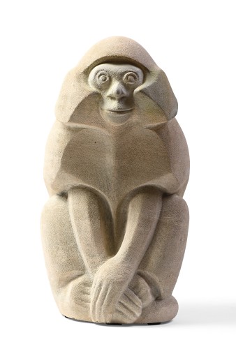 Marcel LEMAR (1892-1941) - "Velvet assis" (Singe du Kenya) - Sculpture Style 