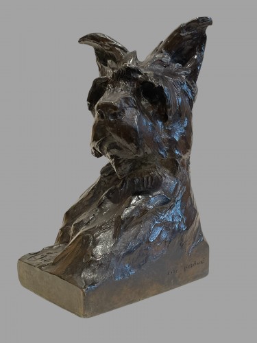 Sculpture Sculpture en Bronze - Maximilien-louis Fiot (1886-1953) - Paire de Bustes de Chiens