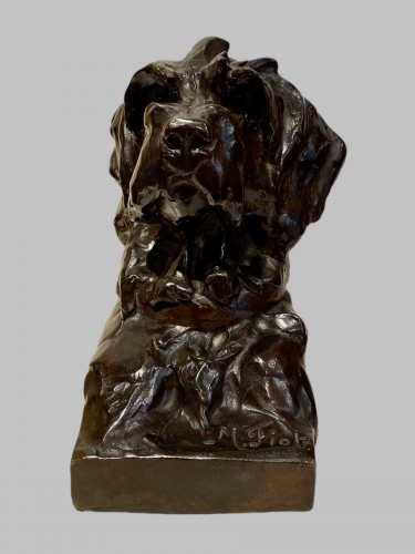 XXe siècle - Maximilien-louis Fiot (1886-1953) - Paire de Bustes de Chiens