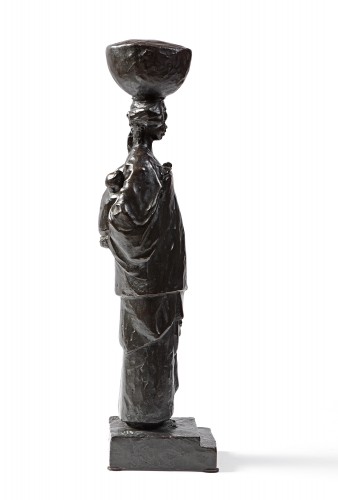 Sculpture Sculpture en Bronze - Jean BOEDTS (1904-1973) - Maternité au panier