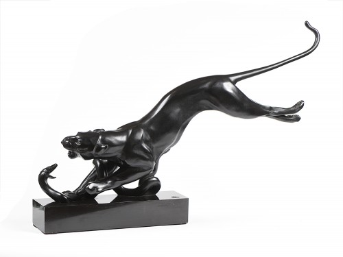 Maurice Prost (1894-1967) - Panther and Snake - Sculpture Style 