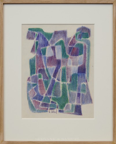 Composition abstraite, Maurice Morel (1908 - 1991)  - Tableaux et dessins Style Années 50-60