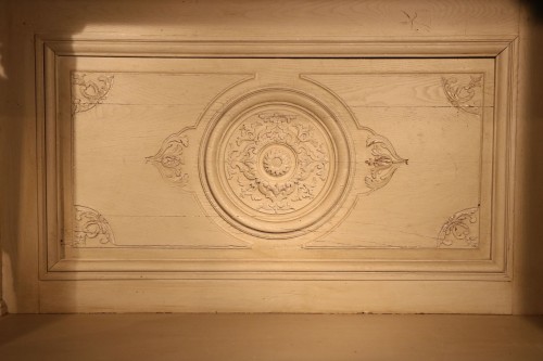 Console de boiserie en bois laqué gris - Louis XIV