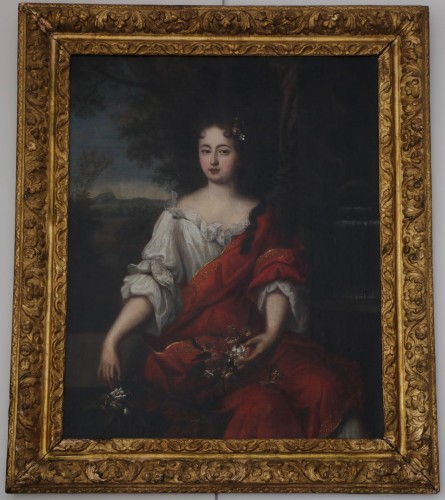 XVIIe siècle - Toile représentant une jeune femme