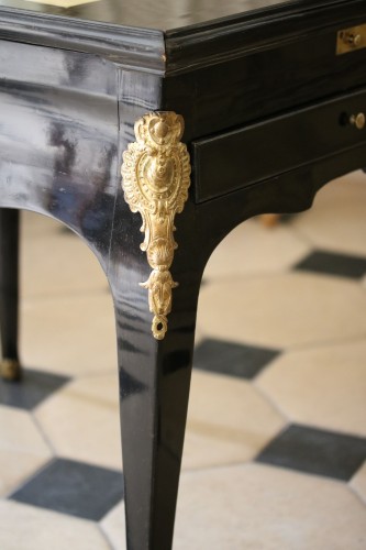 Ebony and blackened pear wood game table - Furniture Style French Regence