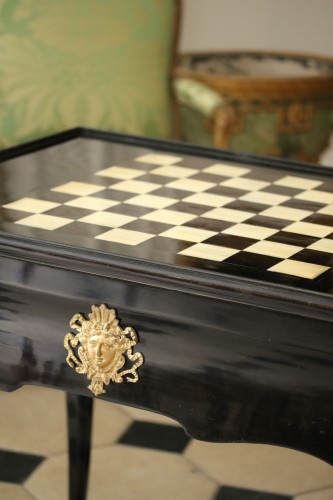 Furniture  - Ebony and blackened pear wood game table