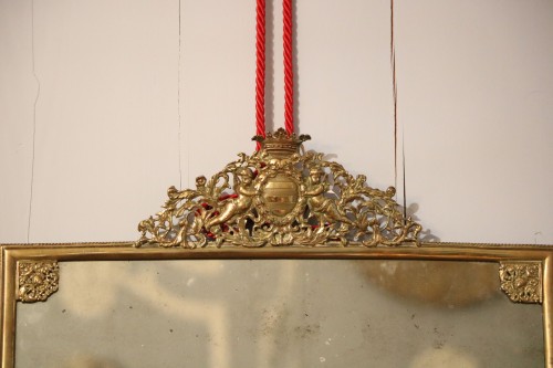 Mirrors, Trumeau  - A Louis XIV Rectangular bronze mirror