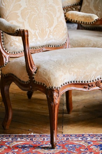 Suite of four armchairs stamped Tilliard - 