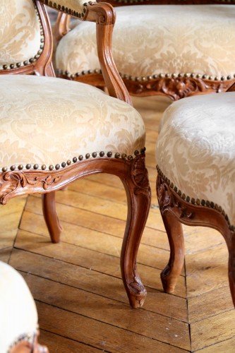 Suite de quatre fauteuils à la reine estampillés Tilliard - Louis XV