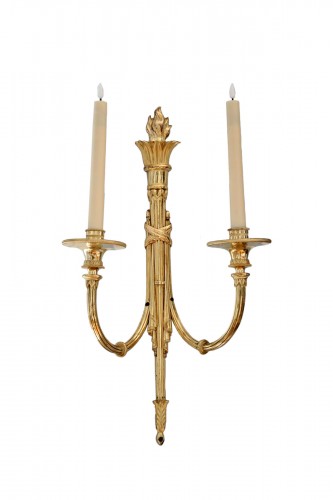 suite of four ormolu wall lights