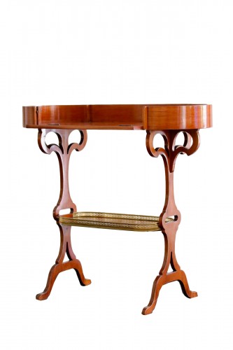 Louis XVI mahogany tricoteuse table