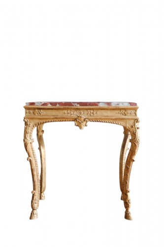 Table console de milieu en bois doré