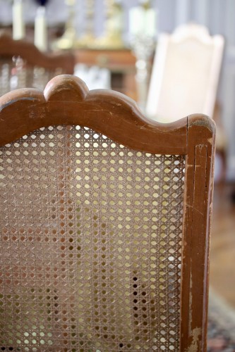 Régence - Ensemble de huit chaises cannées d'époque Régence