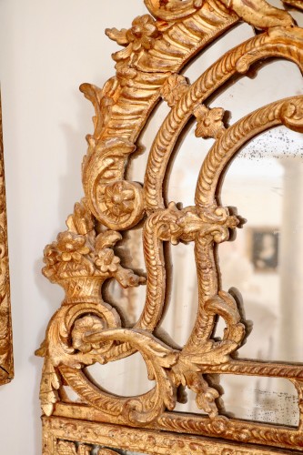 Miroirs, Trumeaux  - Miroir Régence à parecloses